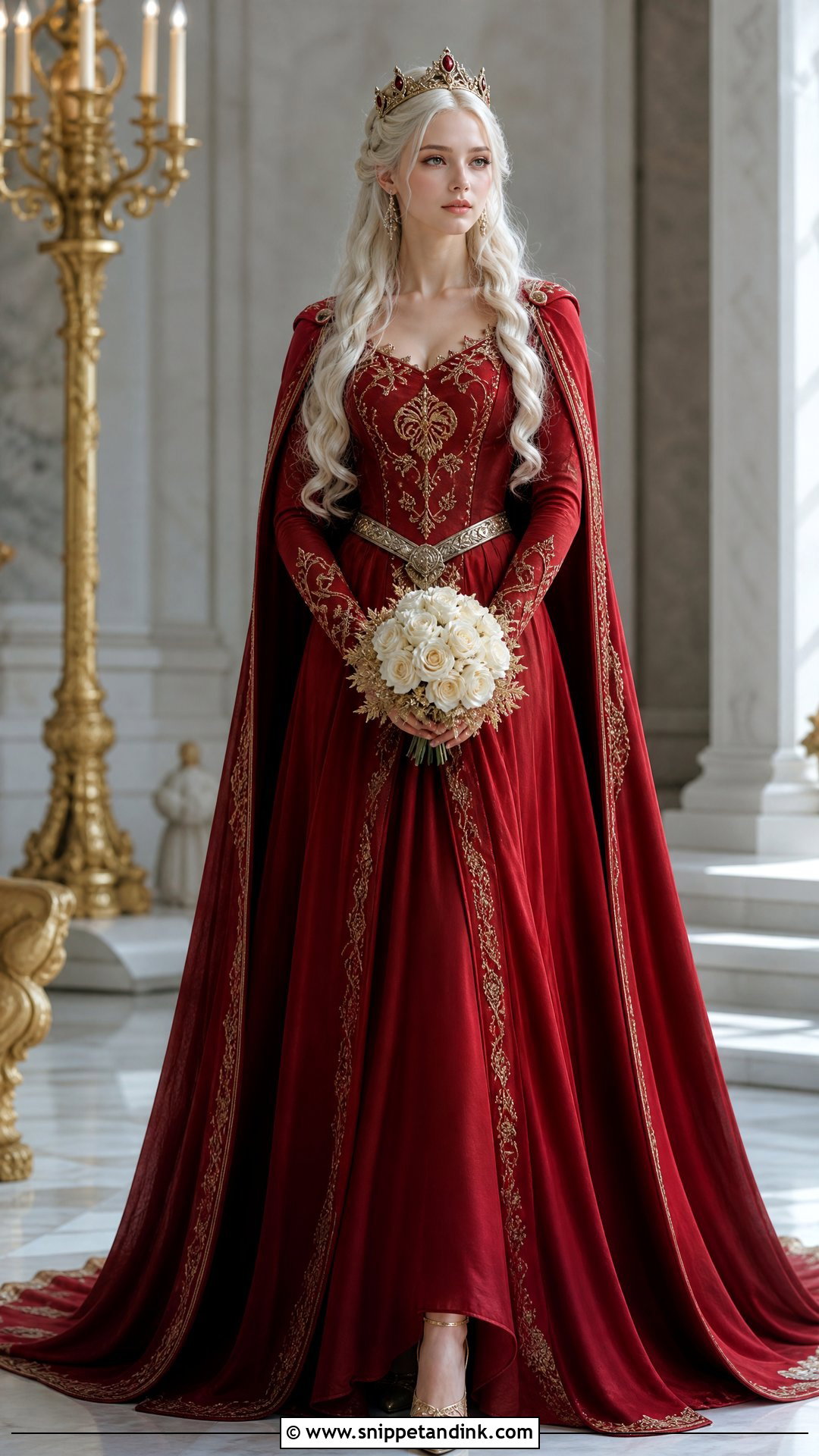 Red And Gold Targaryen Wedding Dress - Snippet and Ink - 20 Targaryen Wedding Dress Ideas