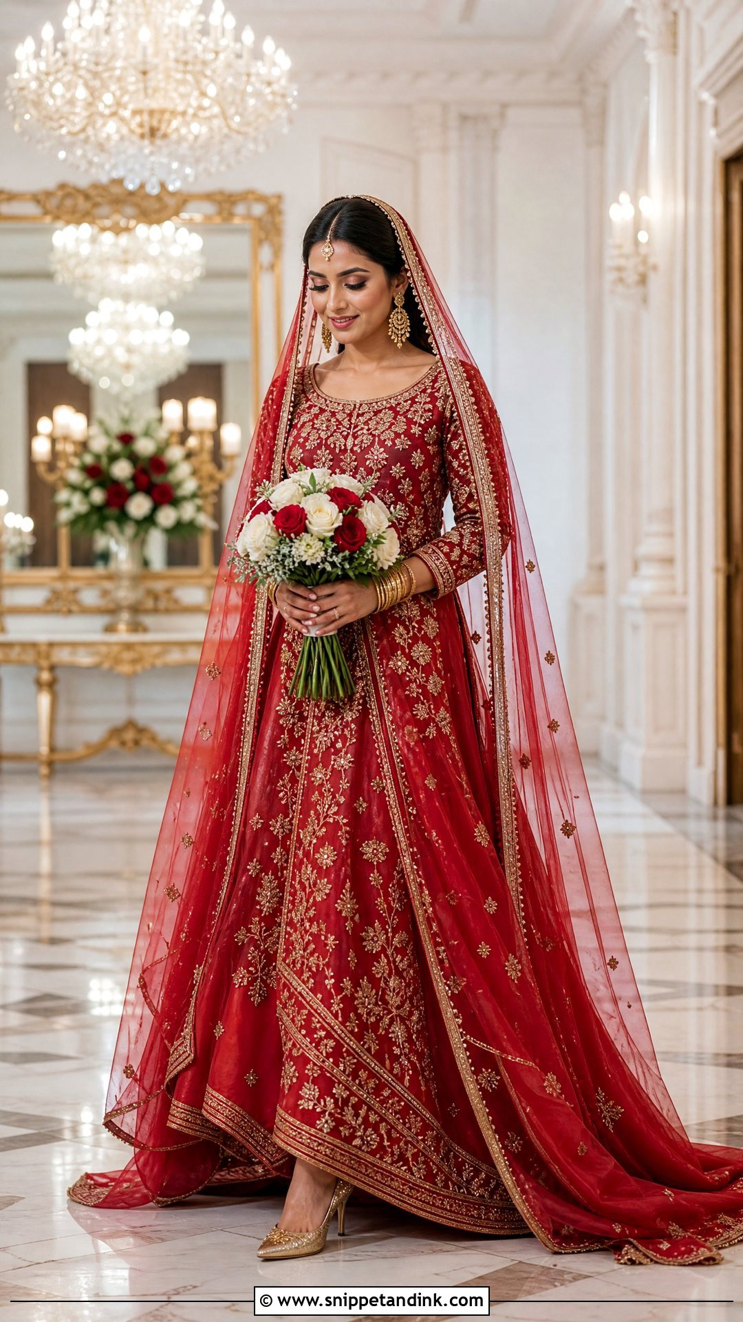 Red And Gold Wedding Dress - Snippet and Ink - 20 Red Wedding Dress Outfit Ideas