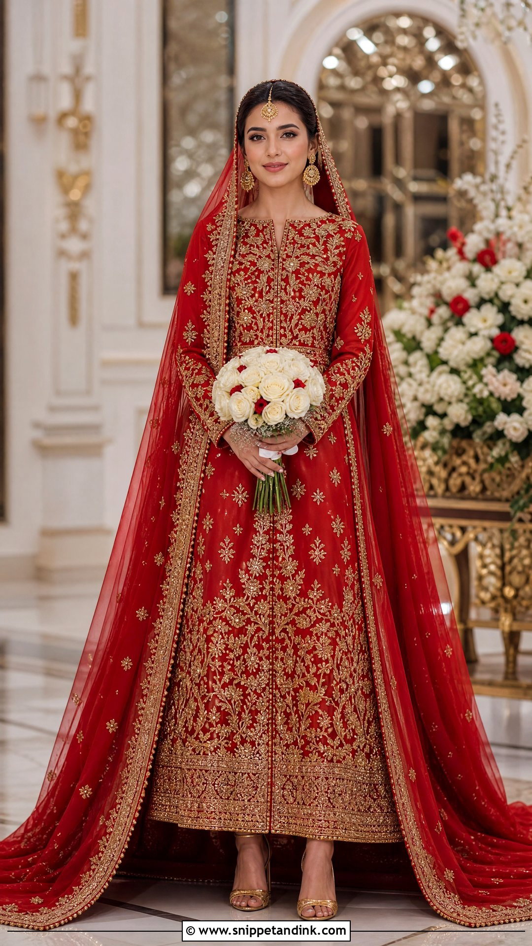 Red And Gold Wedding Dress - Snippet and Ink - 20 Wedding Dress Colour Combination Ideas