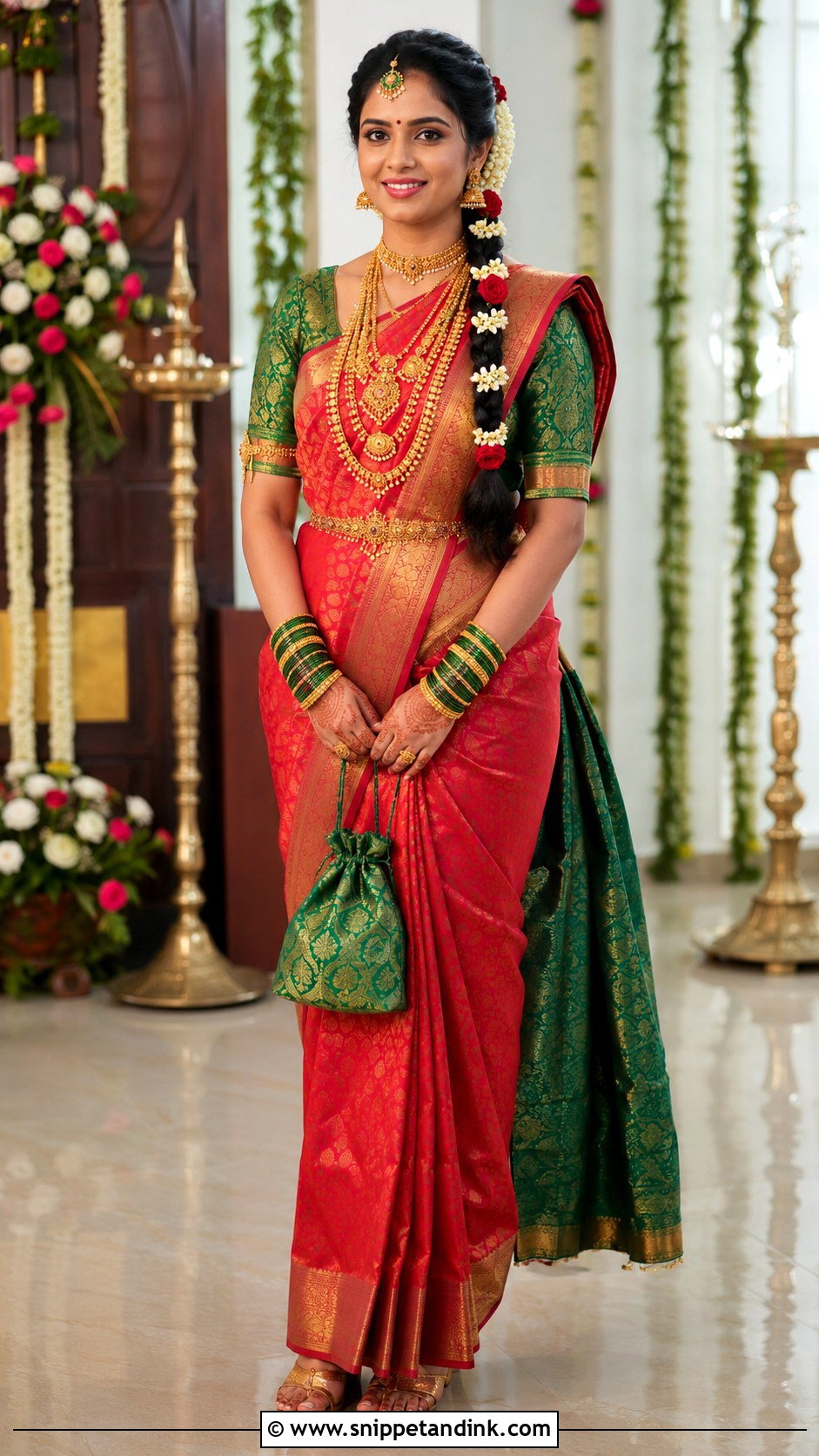 Red And Green GSB Konkani Bride - Snippet and Ink - 20 Gsb Konkani Bride Ideas