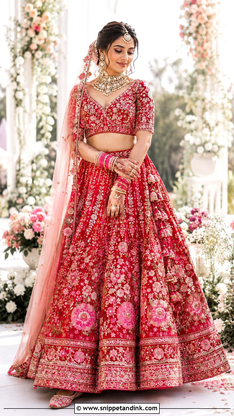 Red And Pink Bridal Lehenga - Snippet and Ink - 25 Red Lehanga Bridal Outfits