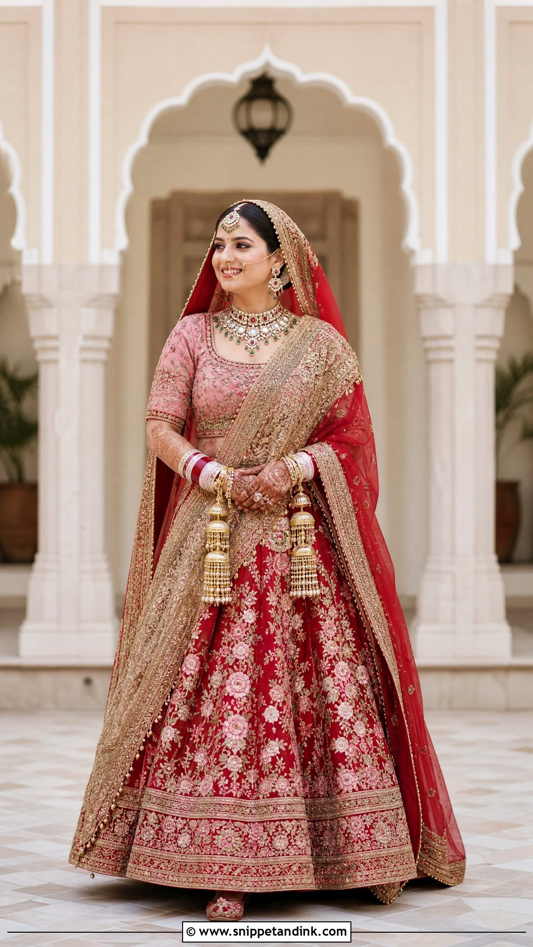 Red And Pink Punjabi Bridal Lehenga - Snippet and Ink - 25 Sikh Wedding Dress Punjabi Bride Ideas