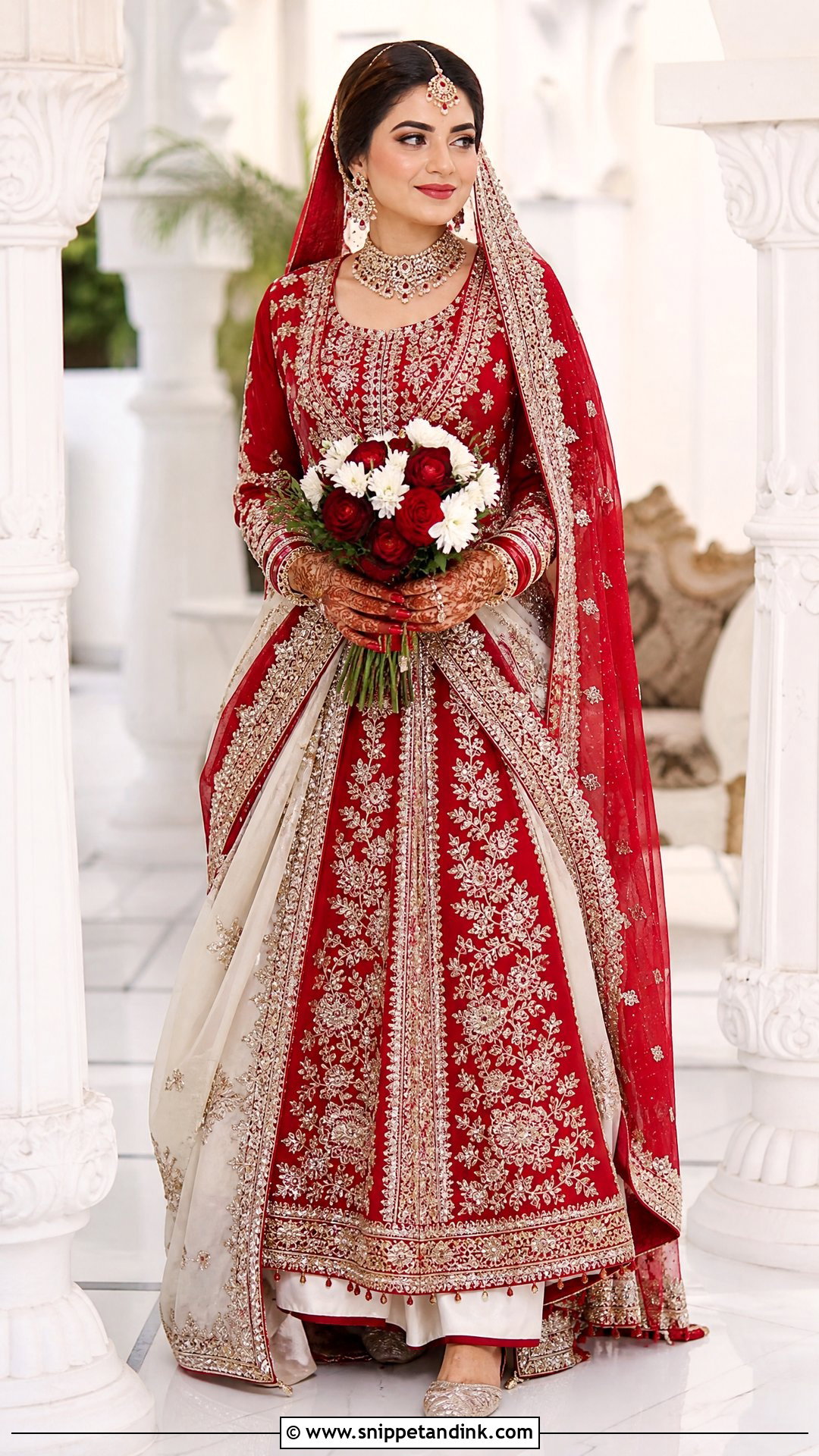 Red And White Cultural Wedding Dress - Snippet and Ink - 25 Red and White Wedding Dress Ideas