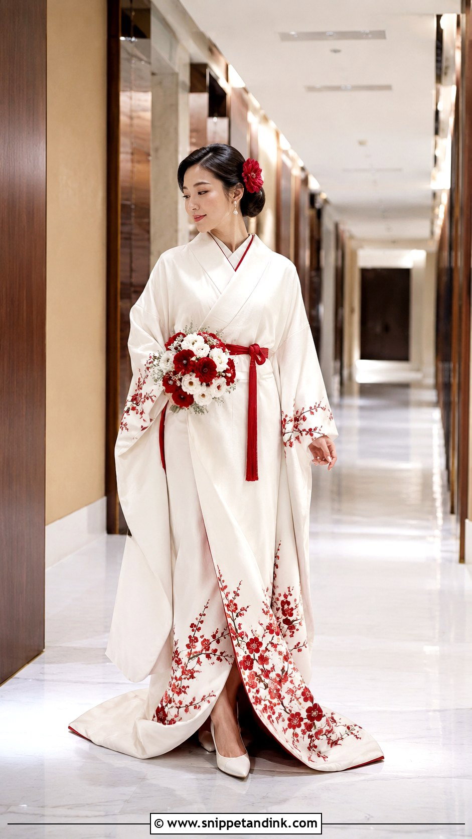 Red And White Japanese Wedding Dress - Snippet and Ink - 20 Modern Japanese Wedding Dress Ideas