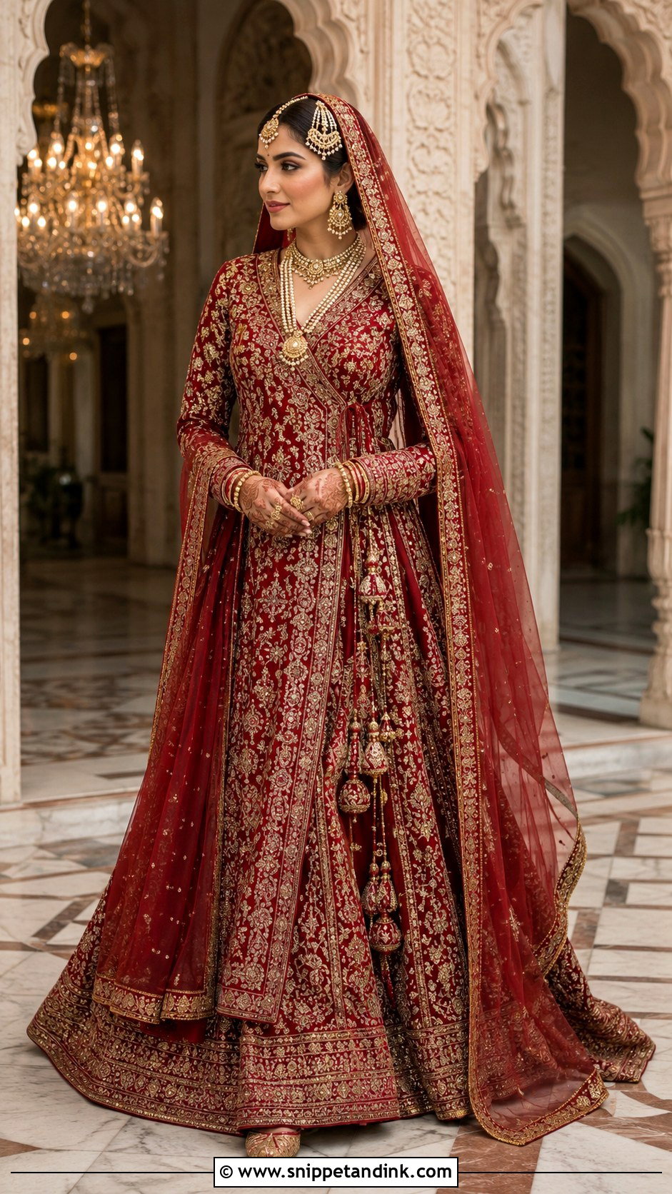 Red Angarkha Lehenga Barat Dress - Snippet and Ink - 20 Barat Wedding Dress Ideas