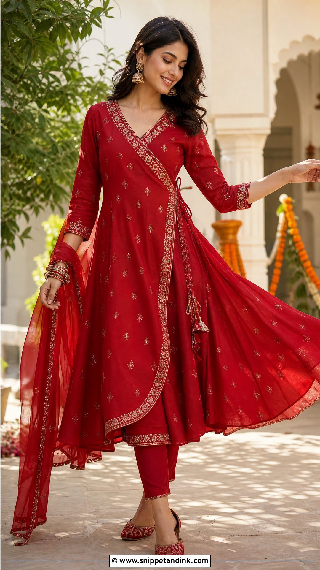 Red Angrakha Suit Outfit - Snippet and Ink - 25 Red Indian Dress Outfit Ideas