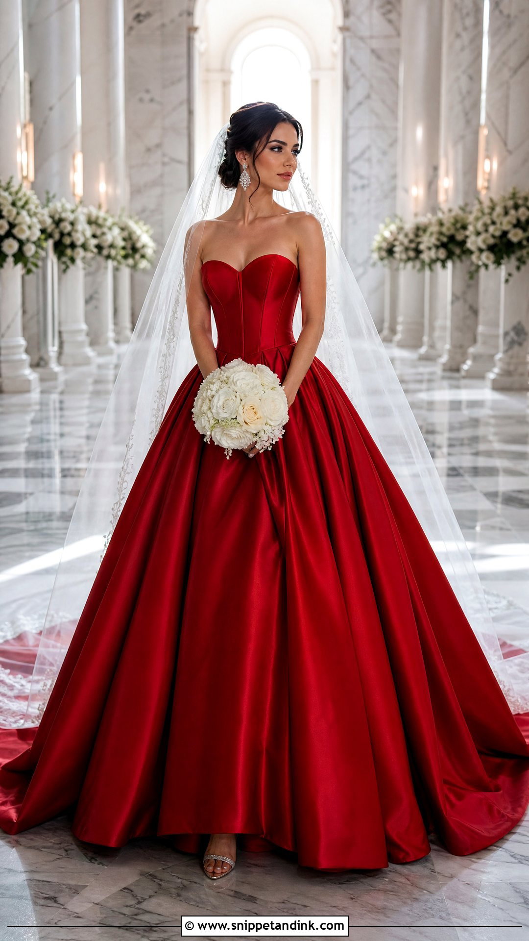 Red Ball Gown Bride Dress - Snippet and Ink - 25 Red Bride Dress Ideas
