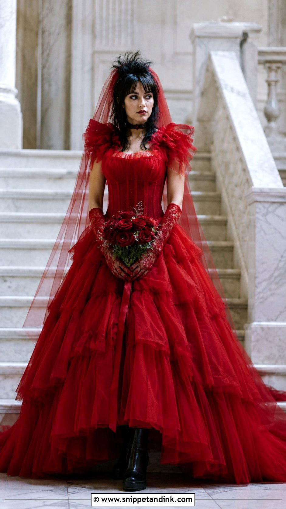 Red Ball Gown Lydia Deetz Wedding Dress - Snippet and Ink - 20 Lydia Deetz Wedding Dress Ideas