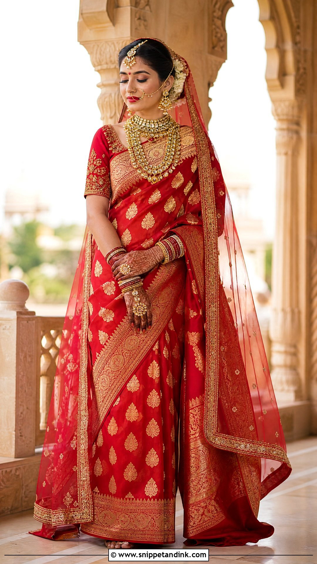 Red Banarasi Bridal Saree - Snippet and Ink - 25 Royal Indian Brides Ideas