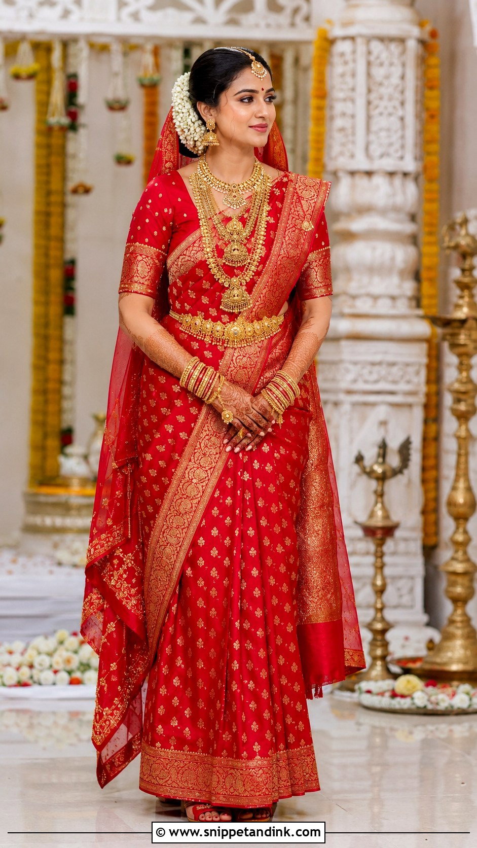 Red Banarasi Bridal Saree - Snippet and Ink - 20 90s Indian Bride Ideas