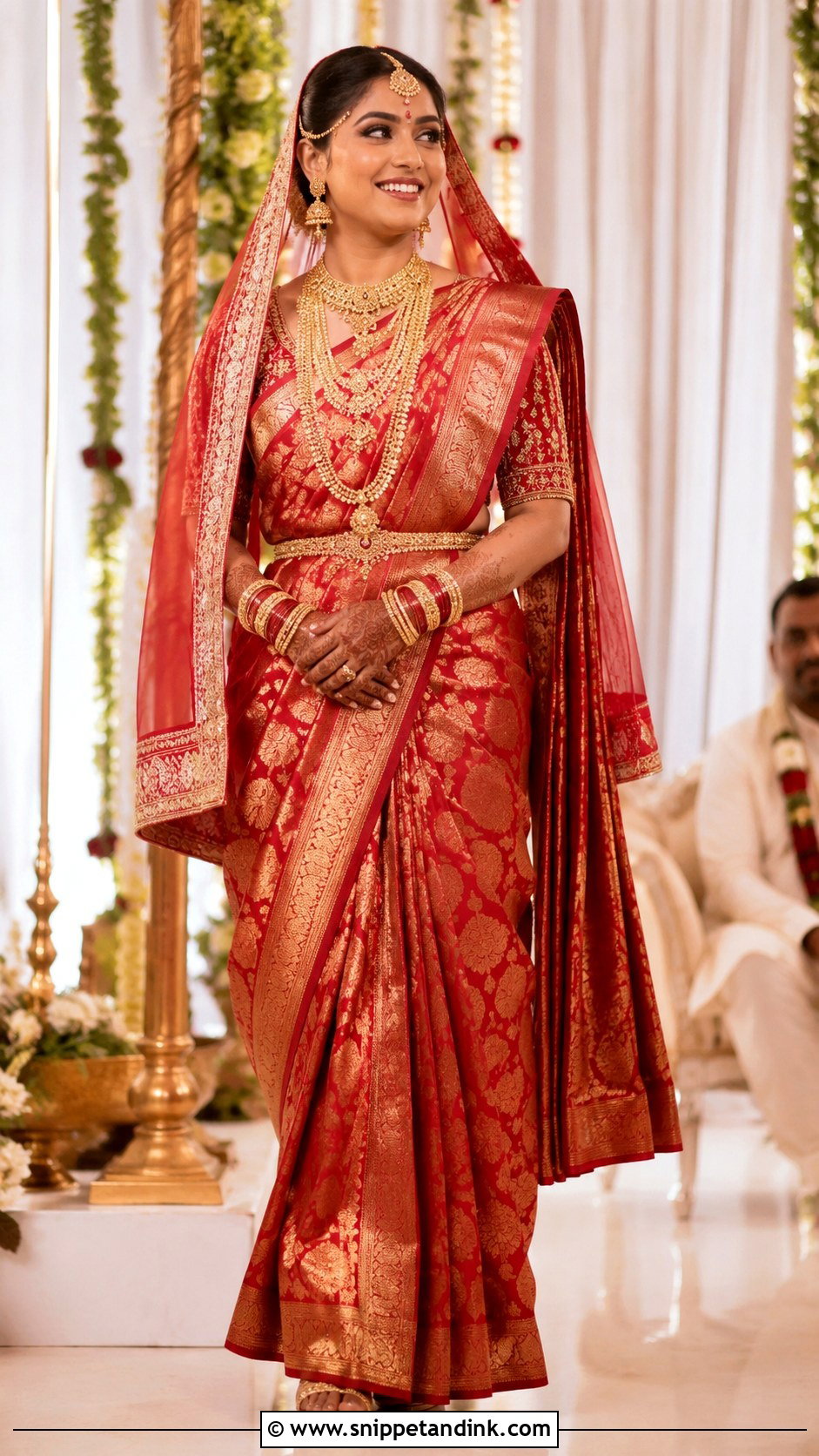 Red Banarasi Bridal Saree - Snippet and Ink - 20 Desi Wedding Bride Ideas