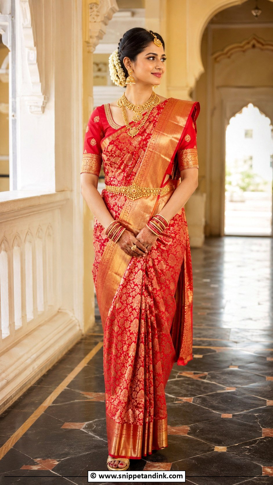 Red Banarasi Saree Bridal Wear - Snippet and Ink - 30 Red Indian Bridal Wear Ideas