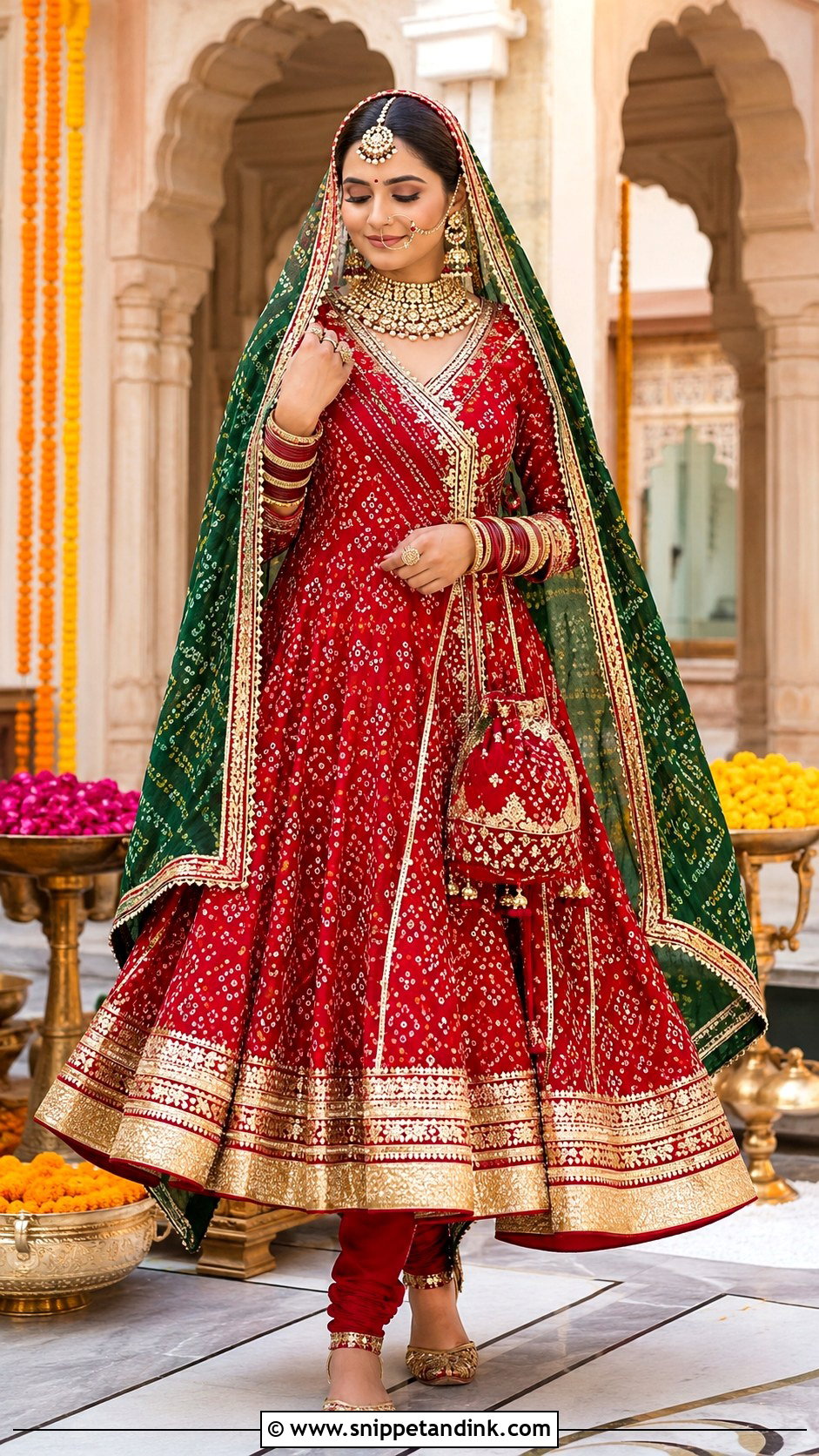 Red Bandhani Bridal Anarkali Suit - Snippet and Ink - 20 Bridal Anarkali Suits Brides