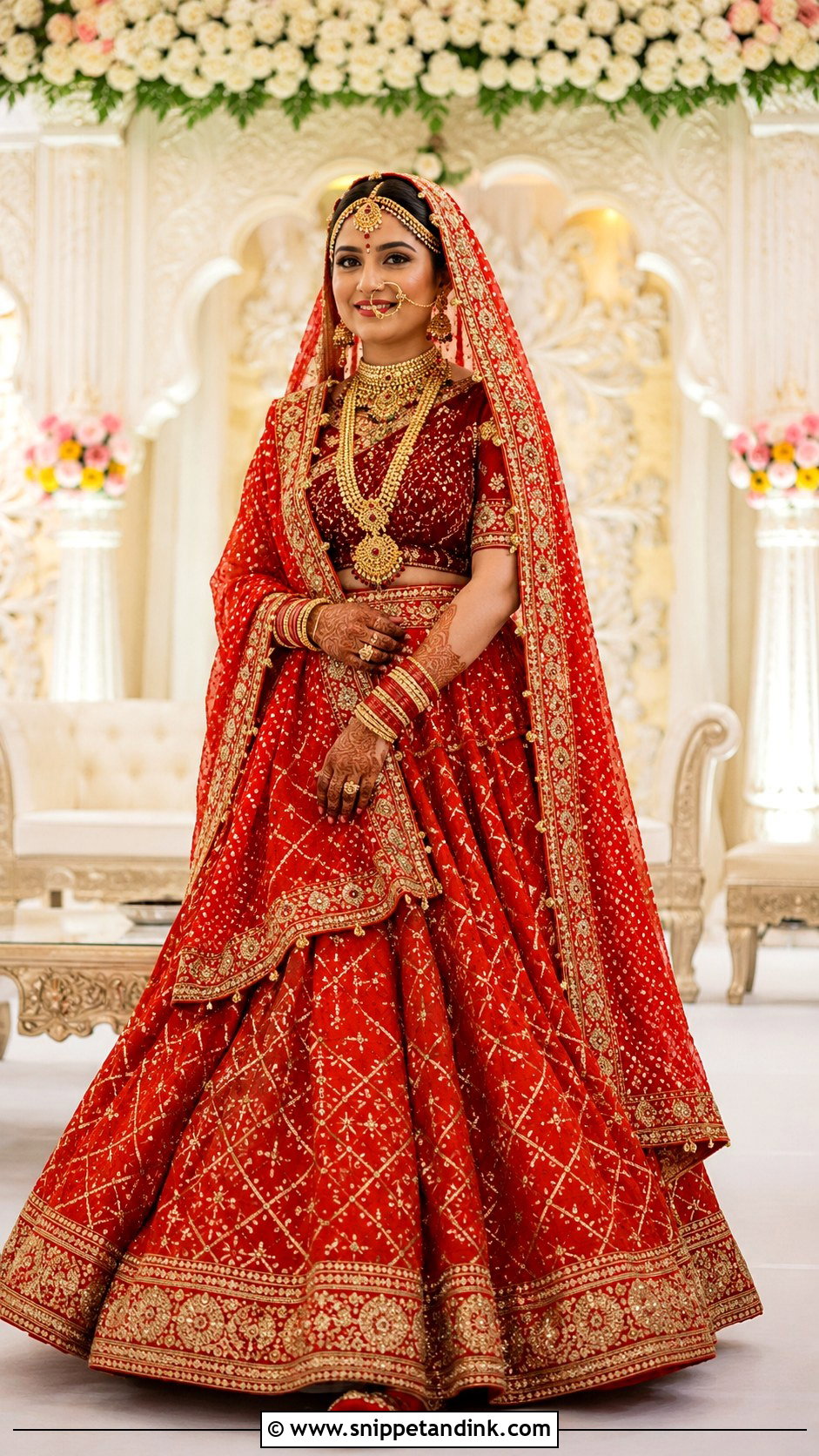 Red Bandhani Ghar Chola Chaniya Choli - Snippet and Ink - 20 Bridal Chaniya Choli Ideas