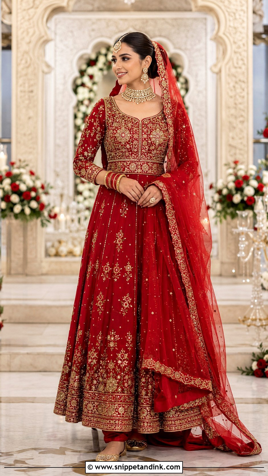 Red Bollywood Bridal Anarkali - Snippet and Ink - 20 Bollywood Bridal Ideas