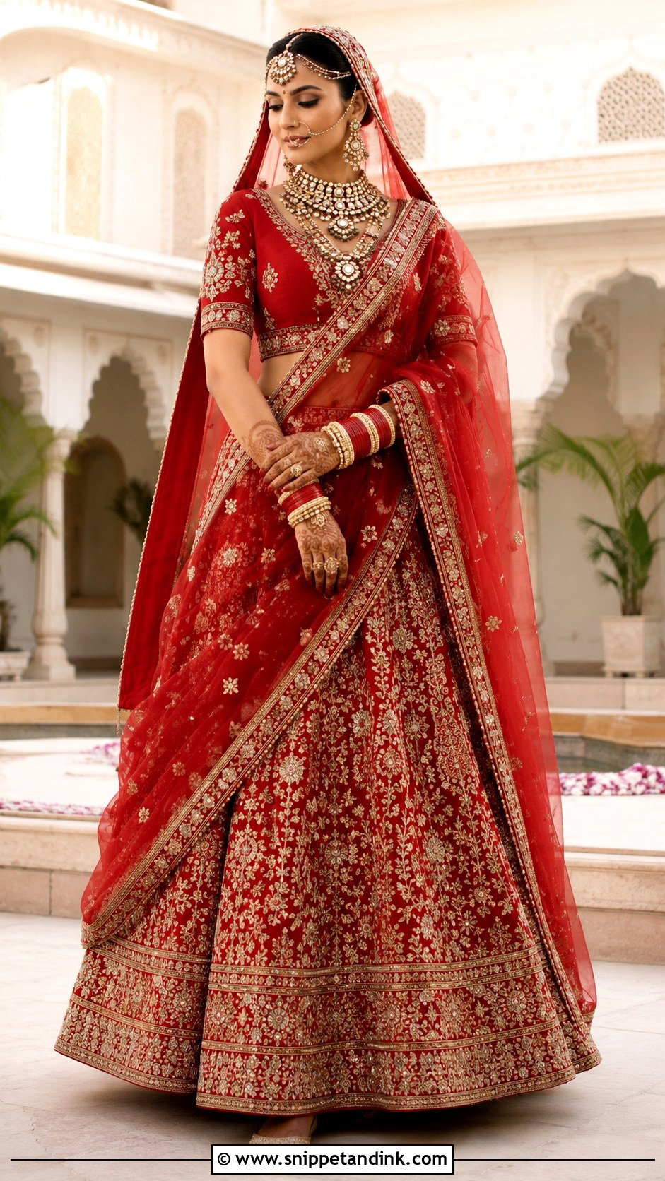 Red Bollywood Bridal Lehenga - Snippet and Ink - 20 Bollywood Bridal Ideas