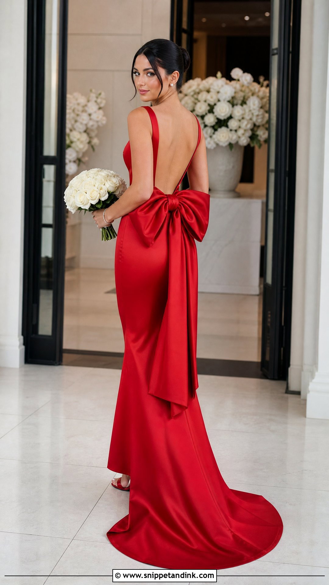 Red Bow Back Bridal Gown - Snippet and Ink - 20 Red Bridal Gown Ideas