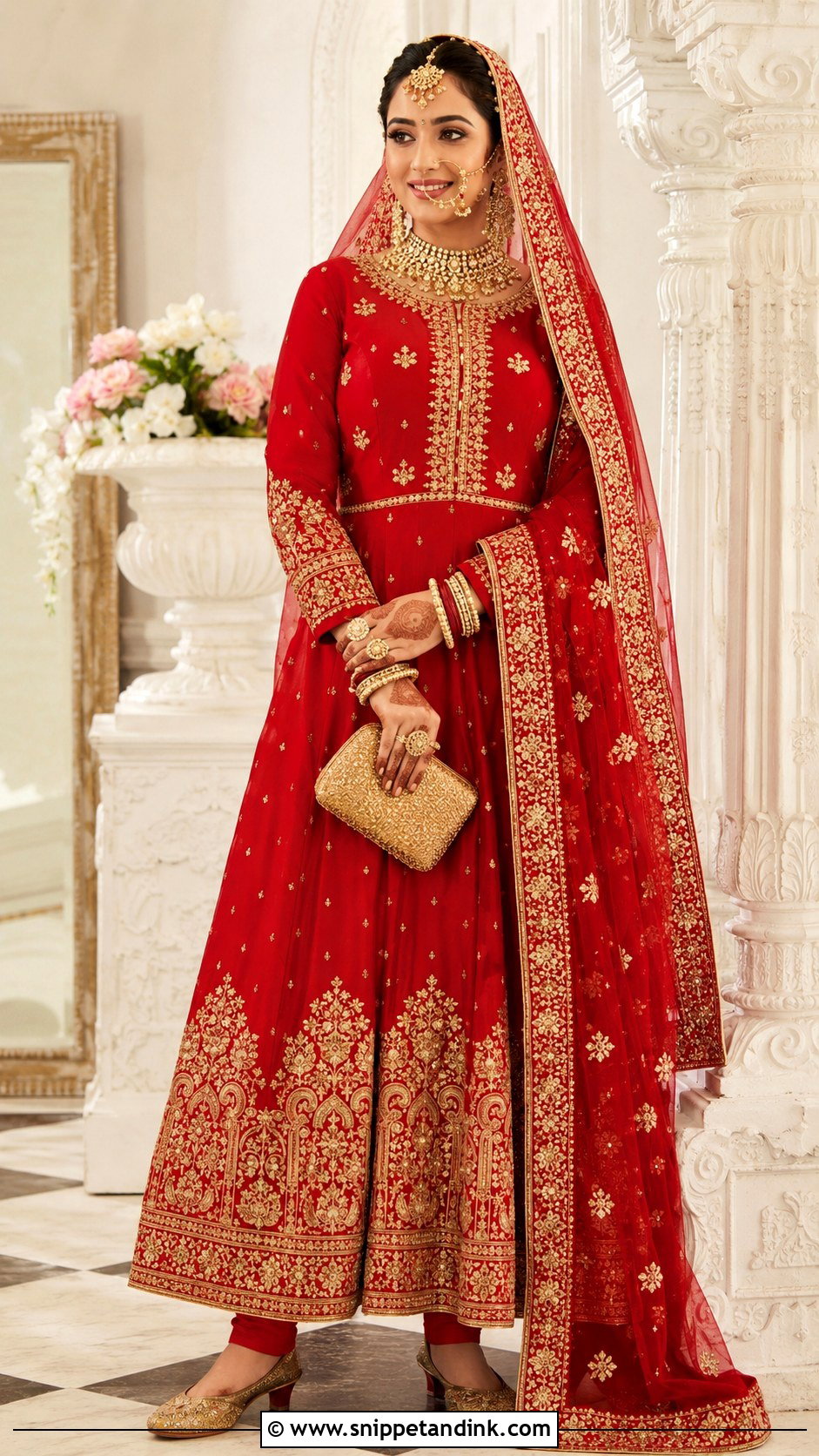 Red Bridal Anarkali Dress - Snippet and Ink - 25 Wedding Anarkali Dress Ideas