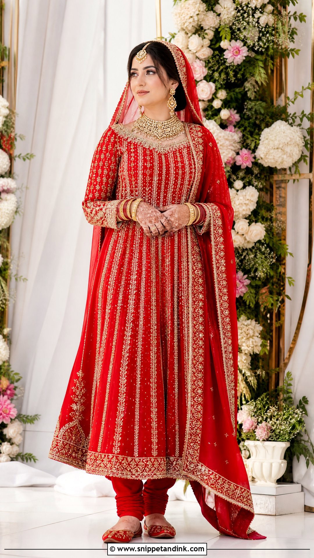 Red Bridal Anarkali Suit - Snippet and Ink - 20 Red Indian Bridal Dress Ideas