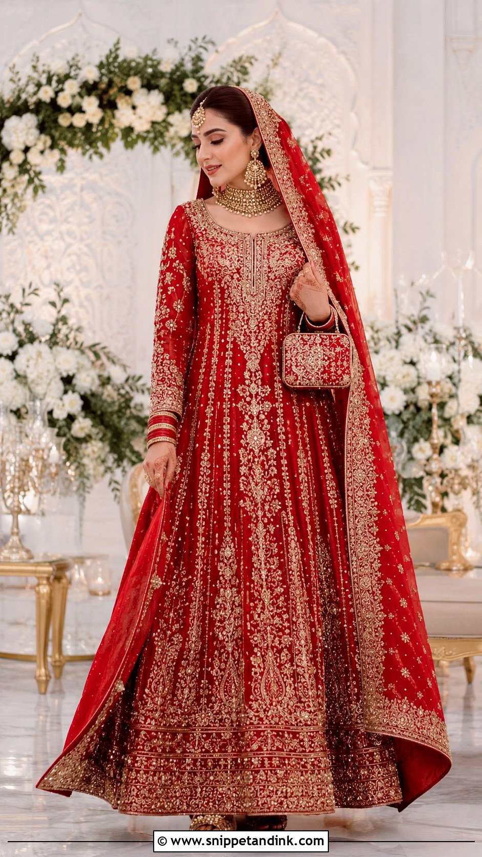 Red Bridal Anarkali Suit With Dupatta - Snippet and Ink - 25 Red Anarkali Wedding Suits