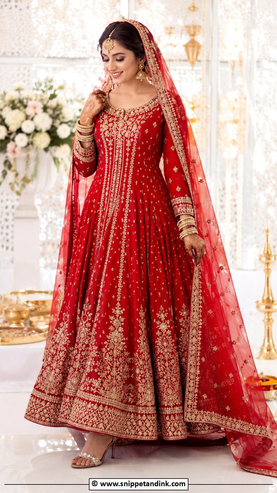 Red Bridal Anarkali Suit - Snippet and Ink - 30 Red Indian Bridal Wear Ideas