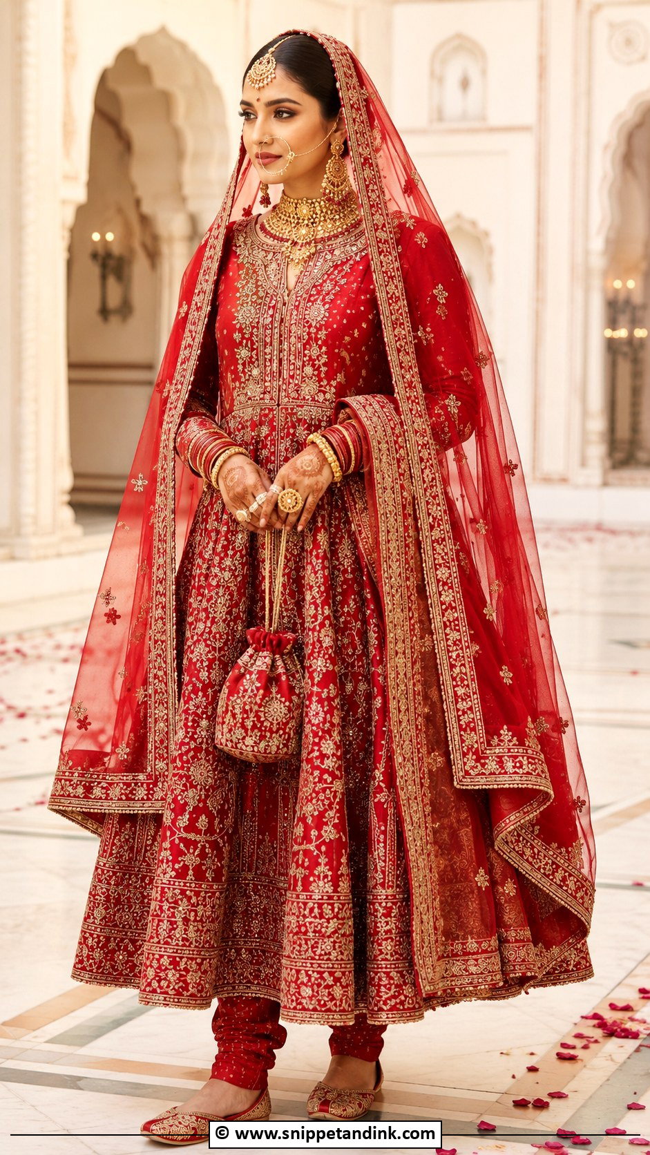 Red Bridal Anarkali Wedding Suit - Snippet and Ink - 25 Heavy Anarkali Wedding Suits