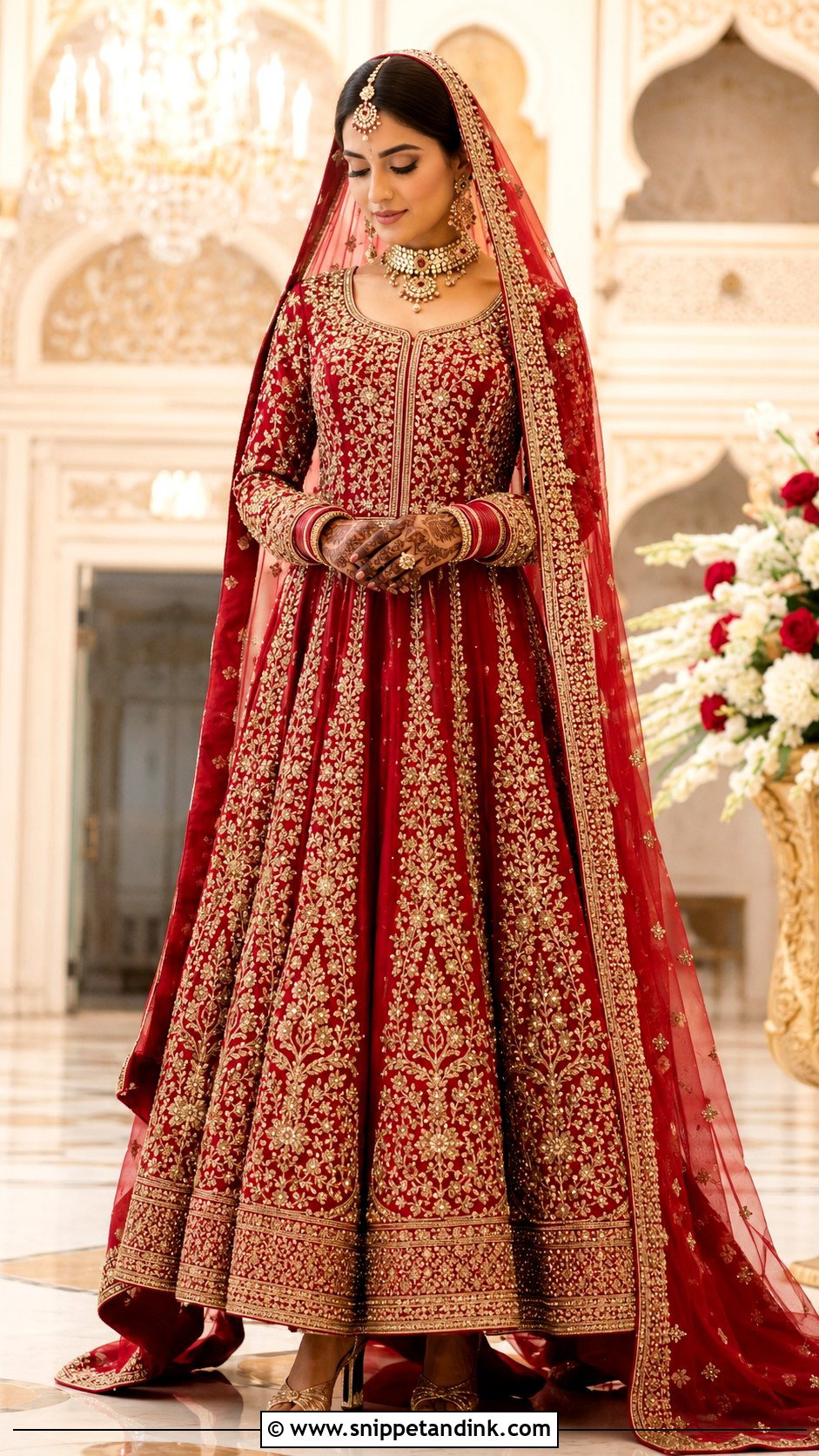 Red Bridal Anarkali - Snippet and Ink - 25 Bridal Anarkali Ideas