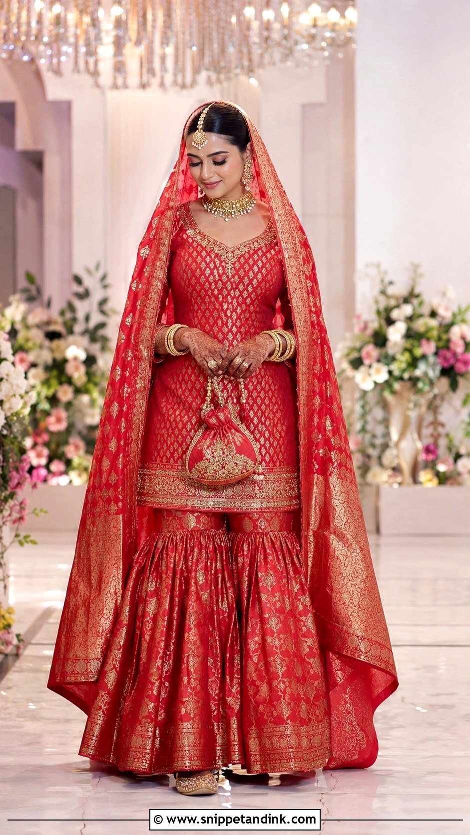 Red Bridal Banaras Sharara Set - Snippet and Ink - 20 Banaras Sharara Designs