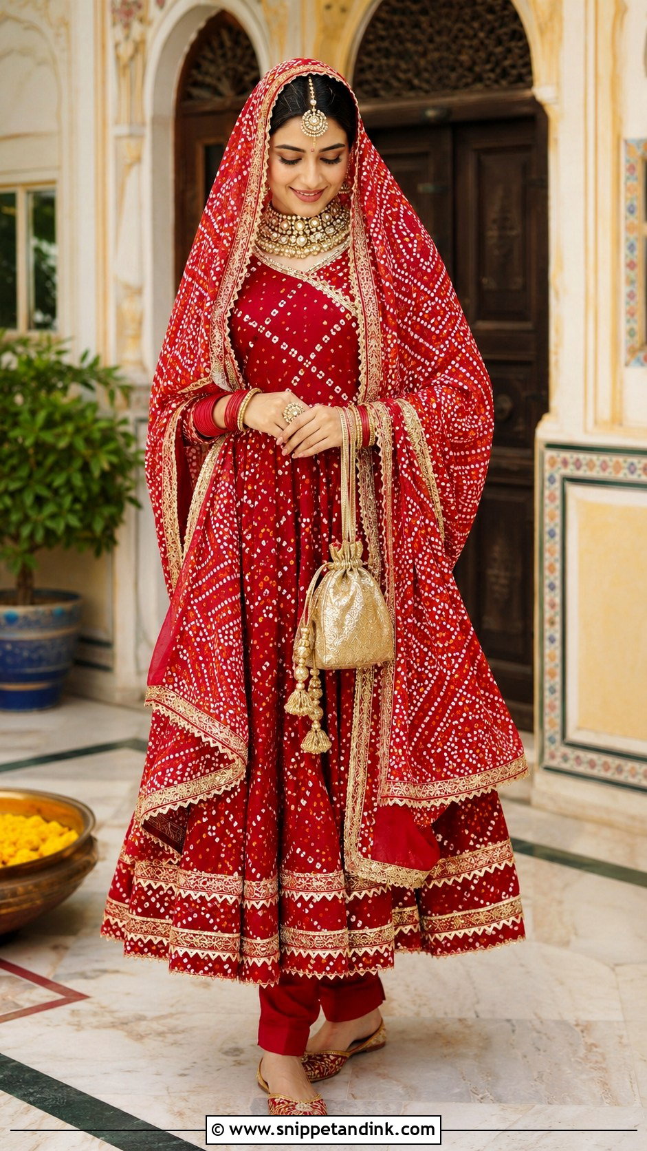 Red Bridal Bandhani Suit - Snippet and Ink - 20 Red Bridal Suit Ideas