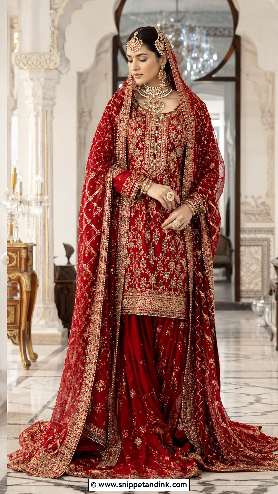 Red Bridal Farshi Salwar Suit - Snippet and Ink - 20 Red Bridal Suit Ideas