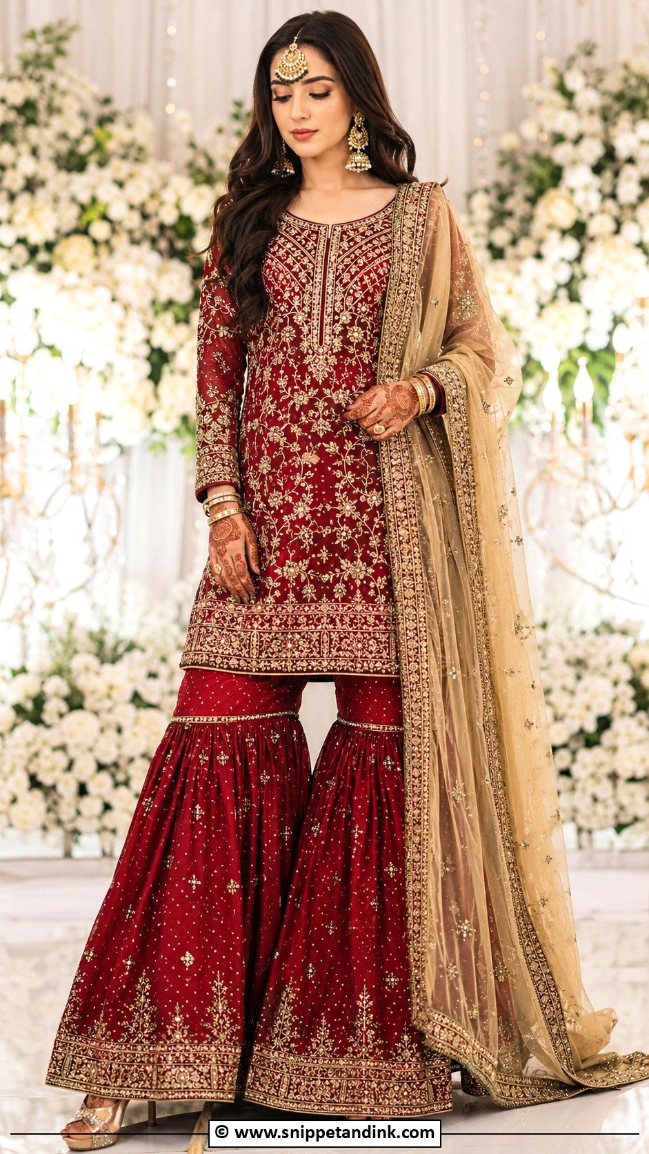 Red Bridal Gharara Dress - Snippet and Ink - 25 Grara Dress Pakistani Wedding Ideas