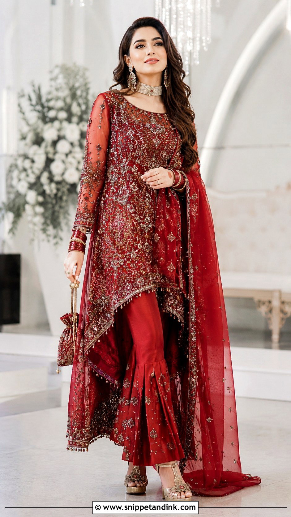 Red Bridal High Low Suit - Snippet and Ink - 20 Red Bridal Suit Ideas