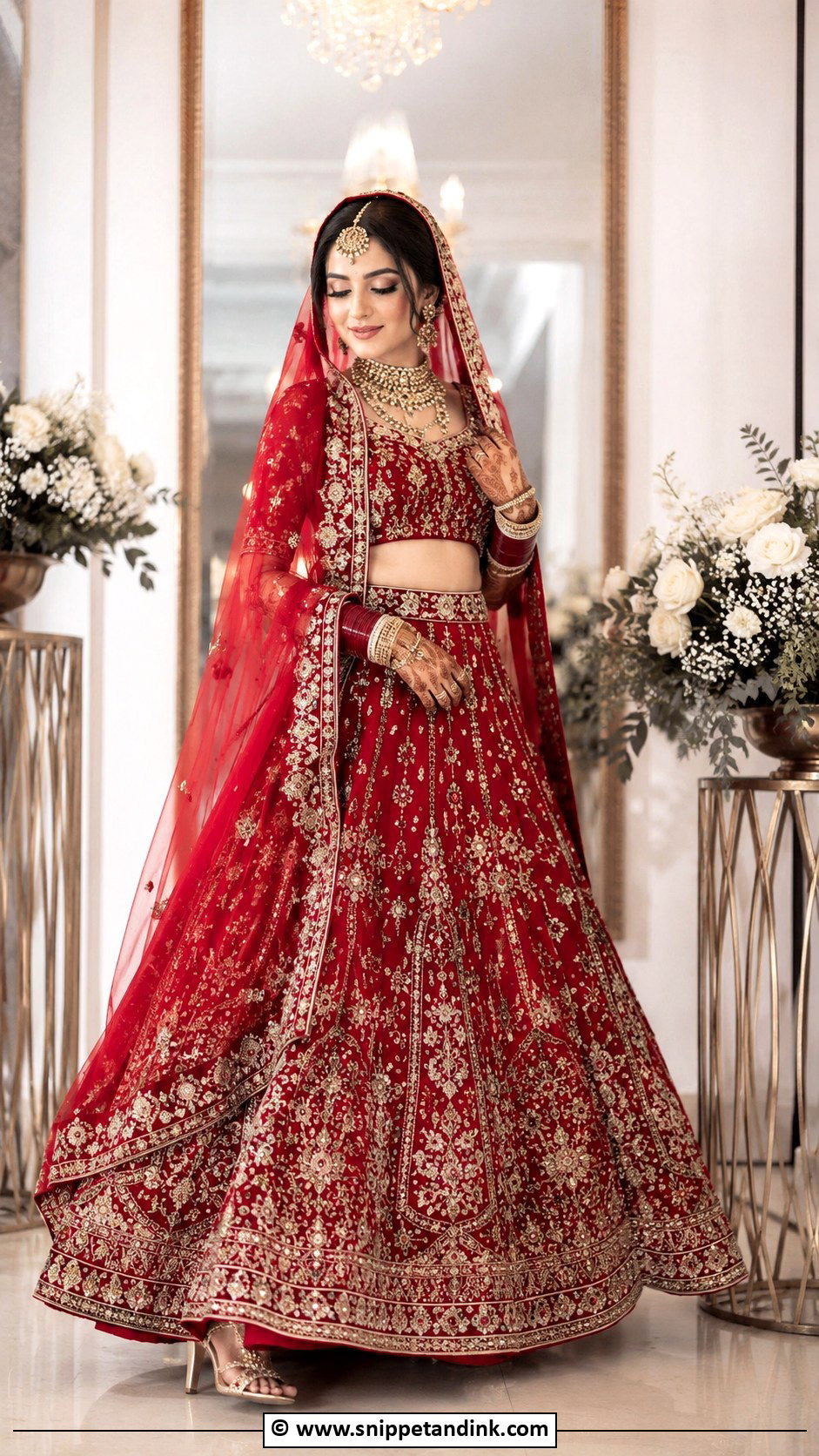 Red Bridal Lehenga - Snippet and Ink - 30 Desi Wedding Outfits