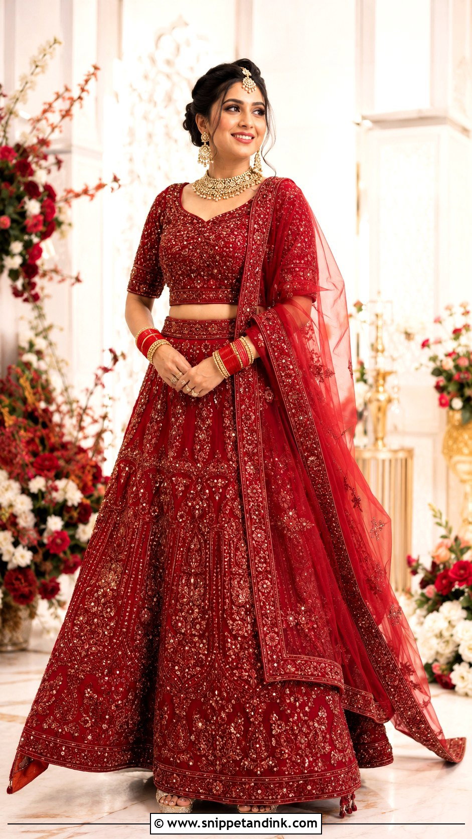Red Bridal Lehenga - Snippet and Ink - 25 Indian Wedding Dresses for Women