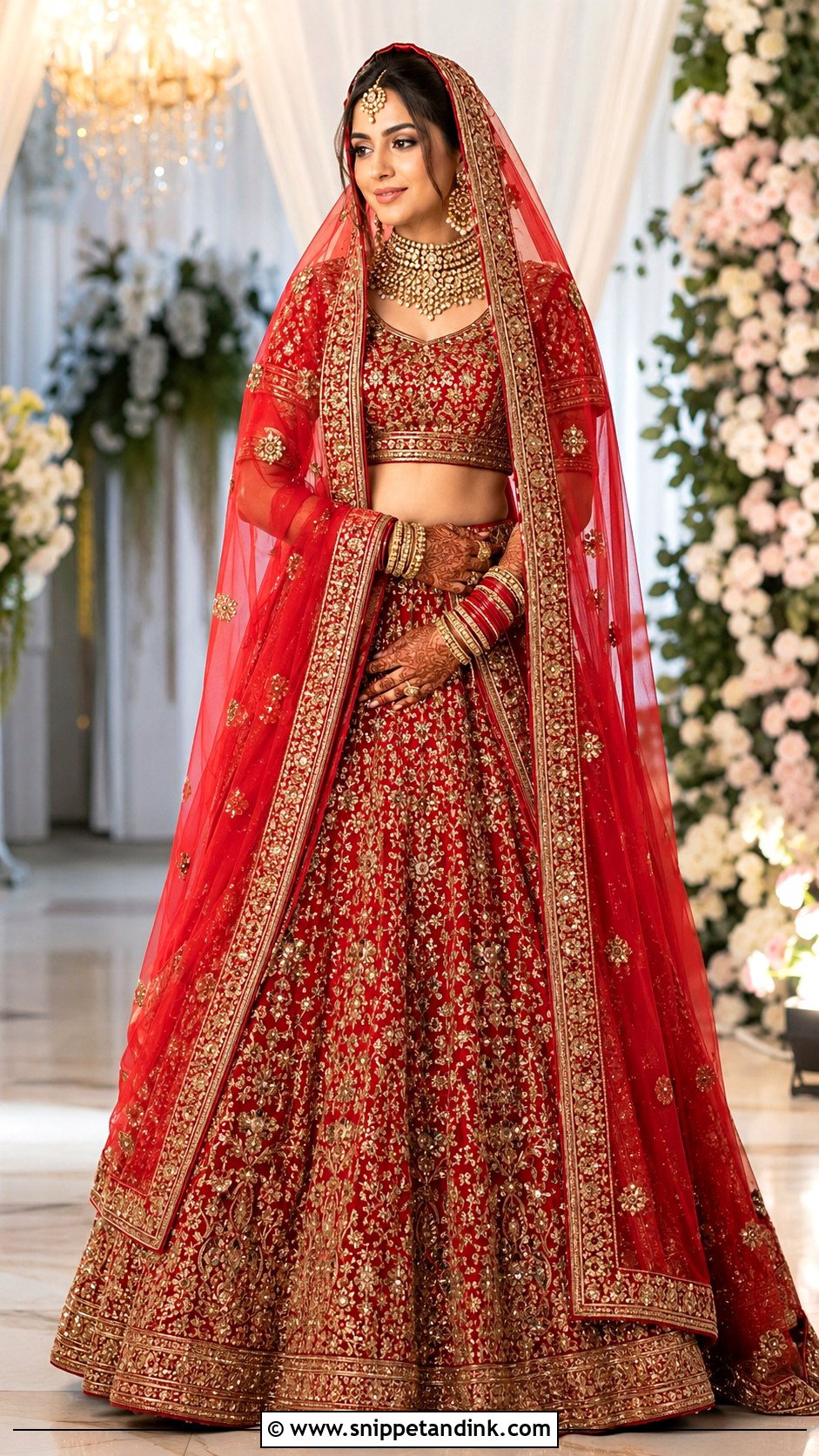 Red Bridal Lehenga - Snippet and Ink - 25 Traditional Indian Dresses for Wedding