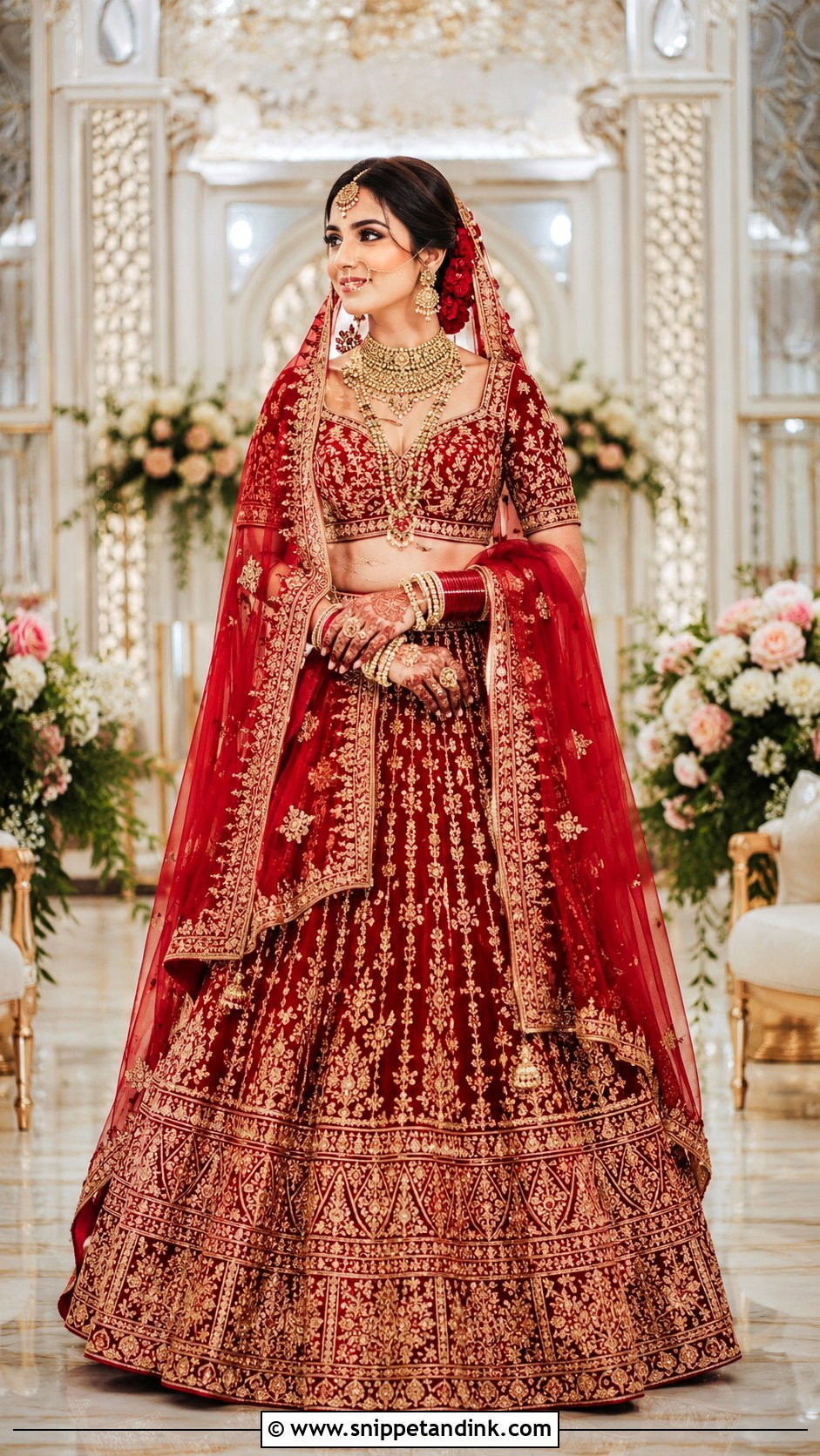 Red Bridal Lehenga - Snippet and Ink - 20 Indian Wedding Dress Styles