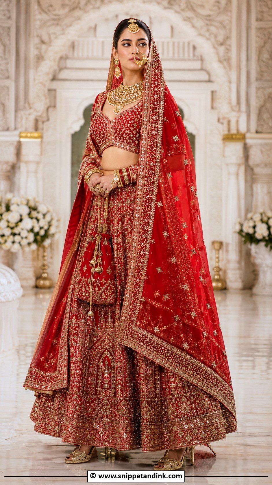 Red Bridal Lehenga - Snippet and Ink - 30 Indian Wedding Dresses