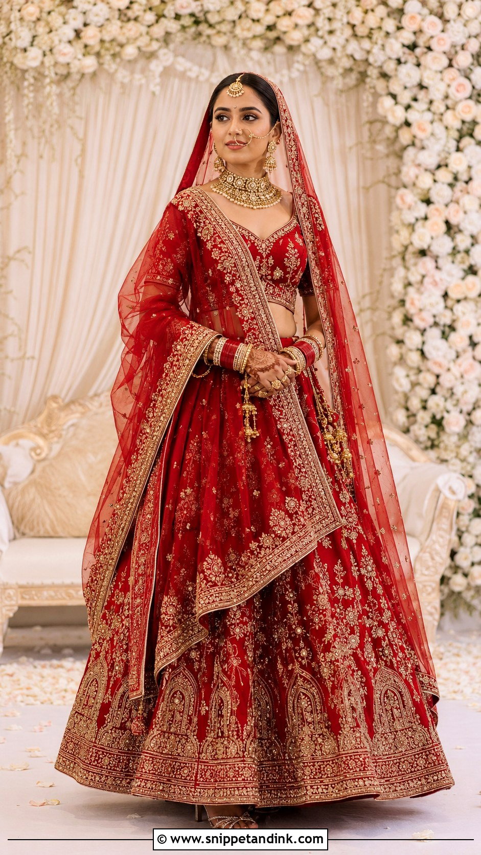 Red Bridal Lehenga - Snippet and Ink - 25 Indian Bridal Dresses