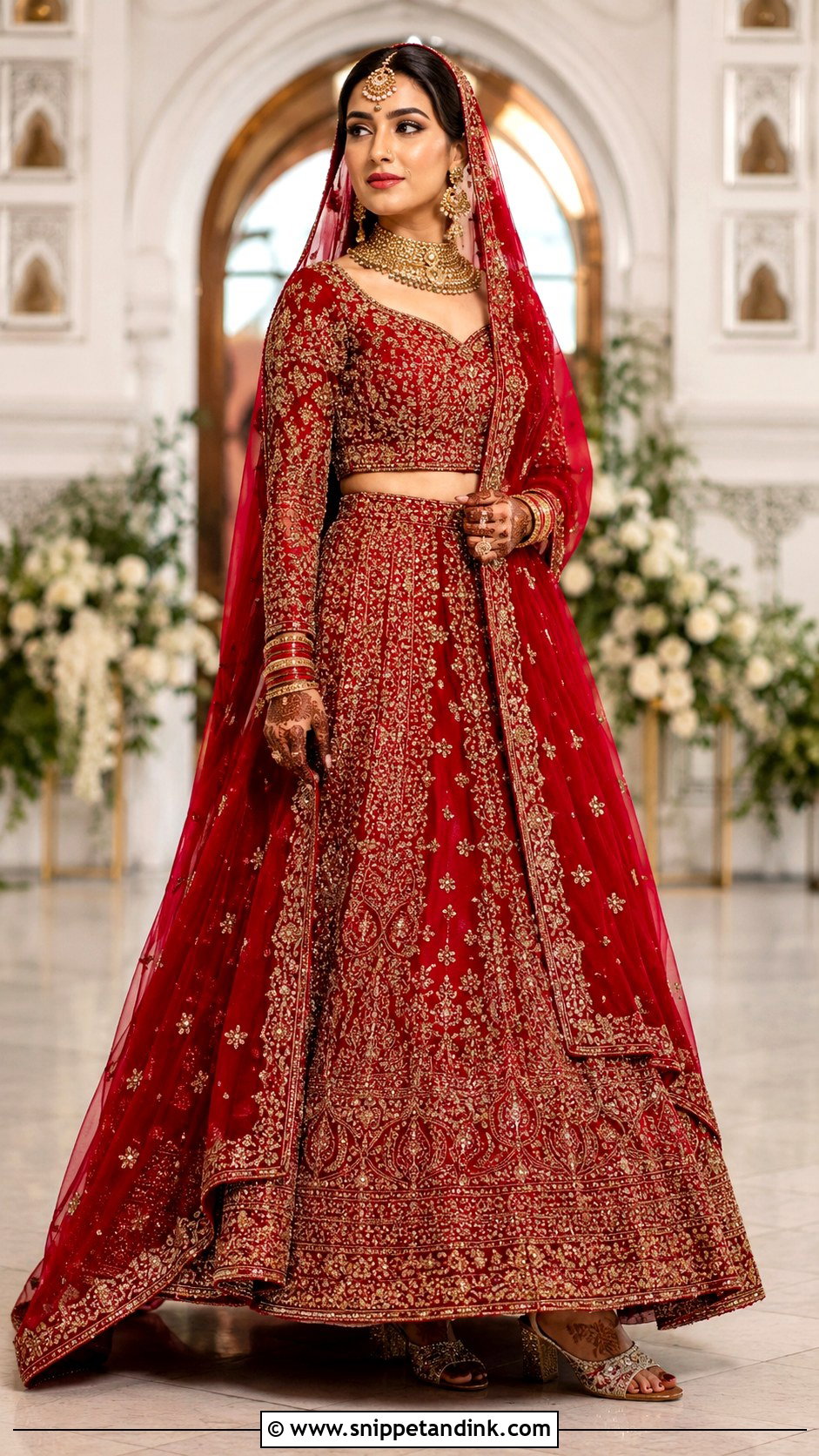 Red Bridal Lehenga - Snippet and Ink - 30 Asian Wedding Dress Ideas