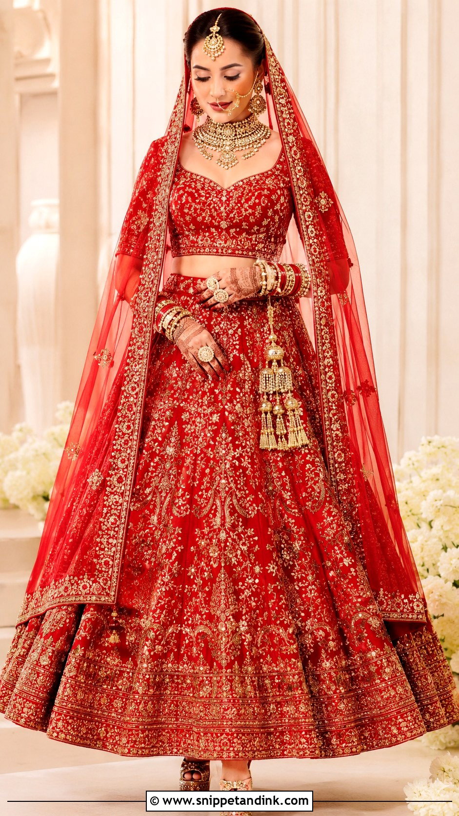 Red Bridal Lehenga - Snippet and Ink - 30 Red Bridal Dress Ideas