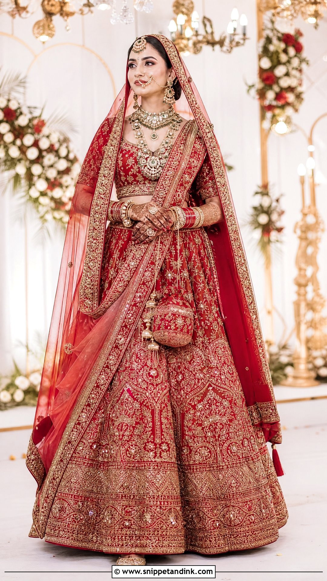 Red Bridal Lehenga - Snippet and Ink - 20 Indian Wedding Bridal Outfits