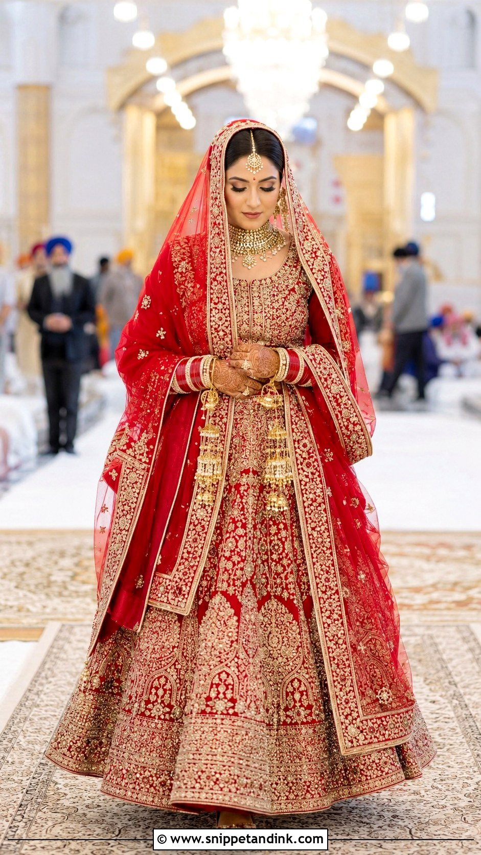 Red Bridal Lehenga Anand Karaj Outfit - Snippet and Ink - 30 Anand Karaj Outfit Ideas