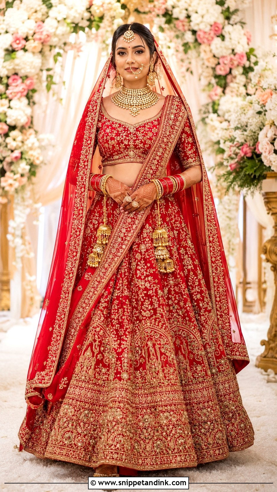 Red Bridal Lehenga Choli - Snippet and Ink - 20 Wedding Choli Ideas