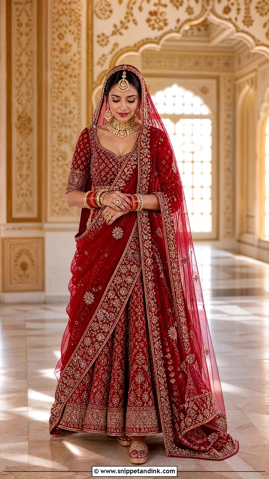 Red Bridal Lehenga Dress - Snippet and Ink - 25 Latest Indian Style Wedding Dresses
