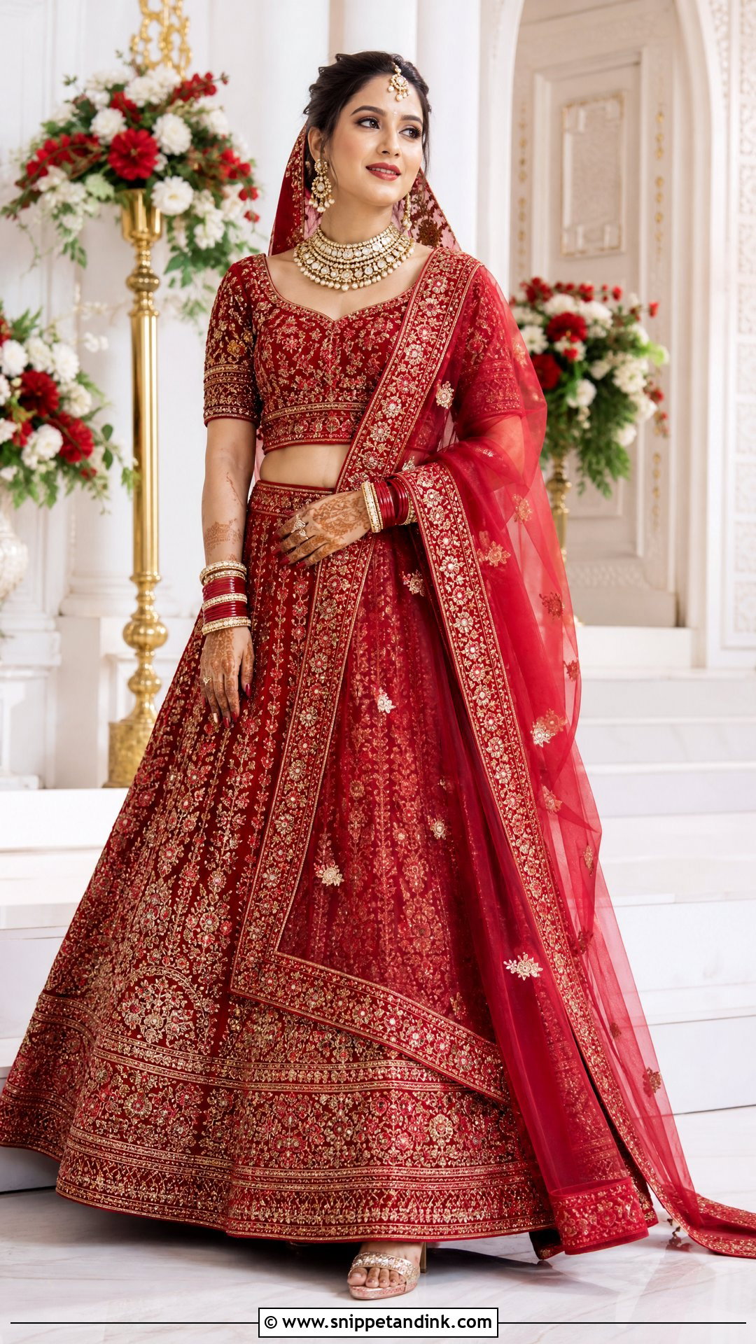 Red Bridal Lehenga Dress - Snippet and Ink - 25 New Shadi Dresses