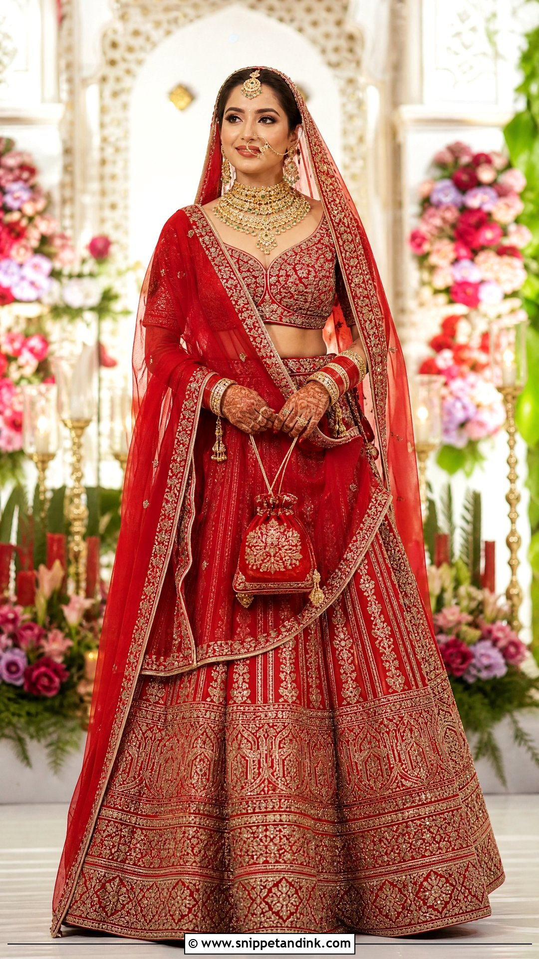 Red Bridal Lehenga Dress - Snippet and Ink - 25 Indian Wedding Function Dresses