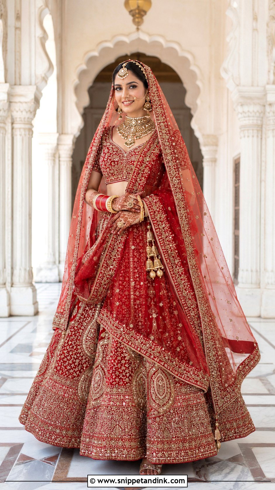 Red Bridal Lehenga For Shadi - Snippet and Ink - 25 Indian Weddings Shadi Outfits