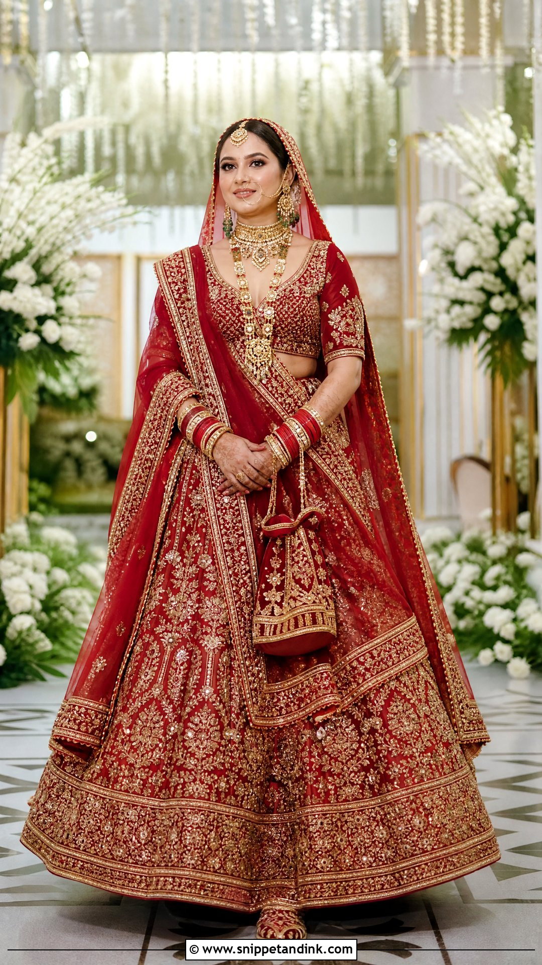 Red Bridal Lehenga Indian Wedding Dress - Snippet and Ink - 20 Indian Wedding Dresses Women