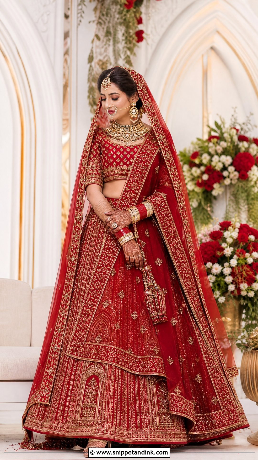 Red Bridal Lehenga Outfit - Snippet and Ink - 25 Desi Wedding Clothes Ideas