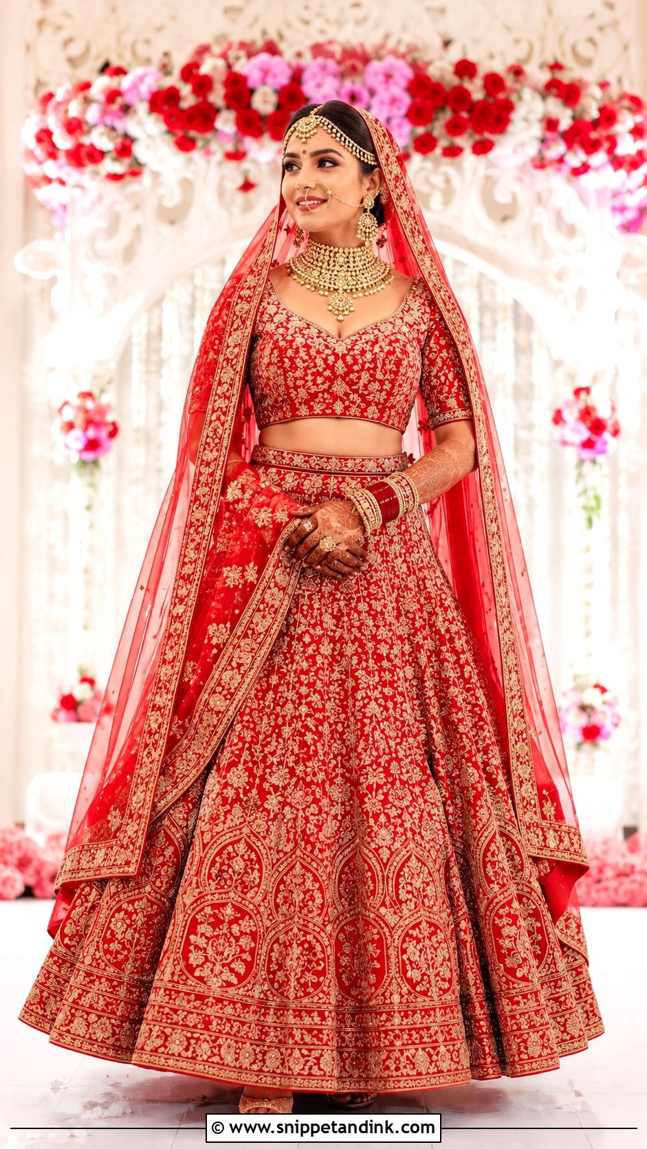 Red Bridal Lehenga Outfit - Snippet and Ink - 25 Desi Wedding Shaadi Outfits